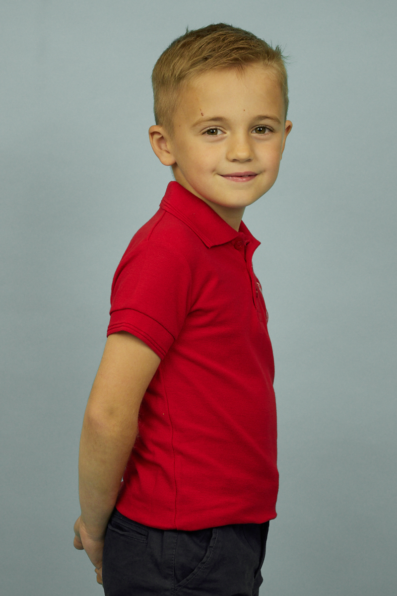 Tricou polo copil UTA roșu bumbac - siglă brodată