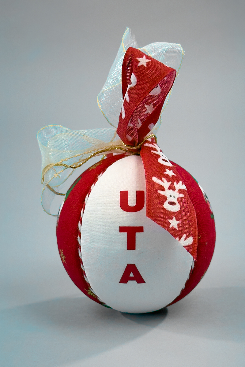Glob UTA Crăciun 8 cm roșu alb - decor sărbători suporteri