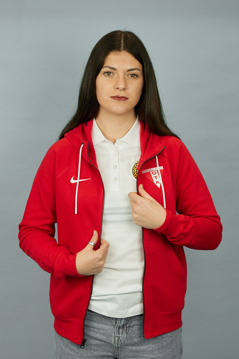 HANORAC NIKE ROȘU UTA CU FERMOAR, FEMEI – CONFORT ZILNIC