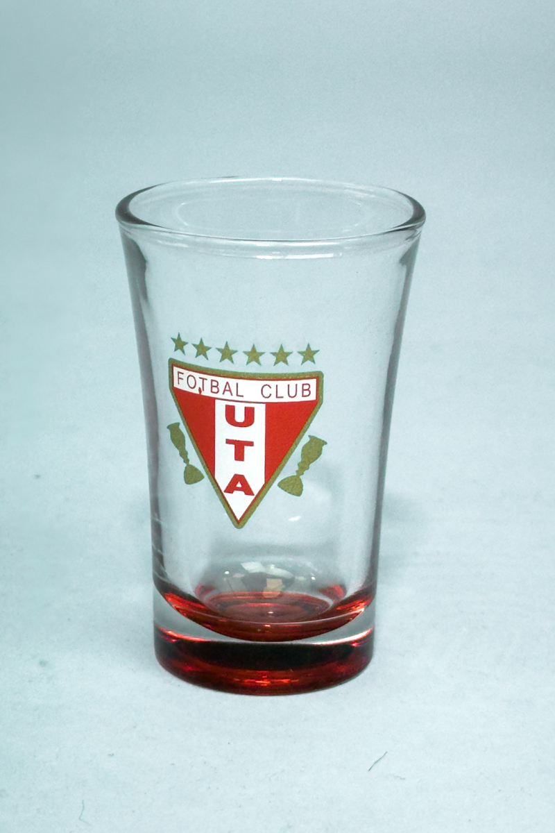 Pahar palinca gravat uta arad - sticla transparenta, suvenir elegant