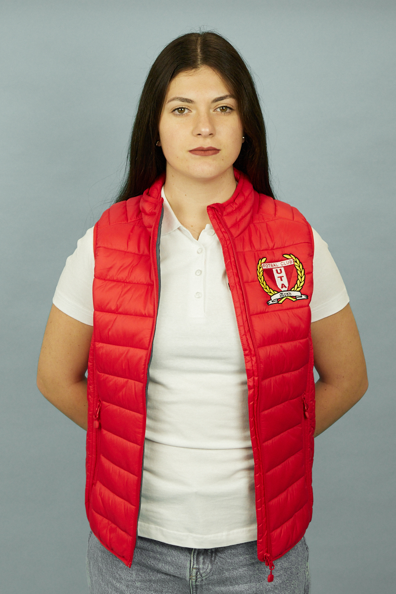 VESTĂ FEMEI UTA ROȘIE MATLASATĂ ULTRA-UȘOARĂ5