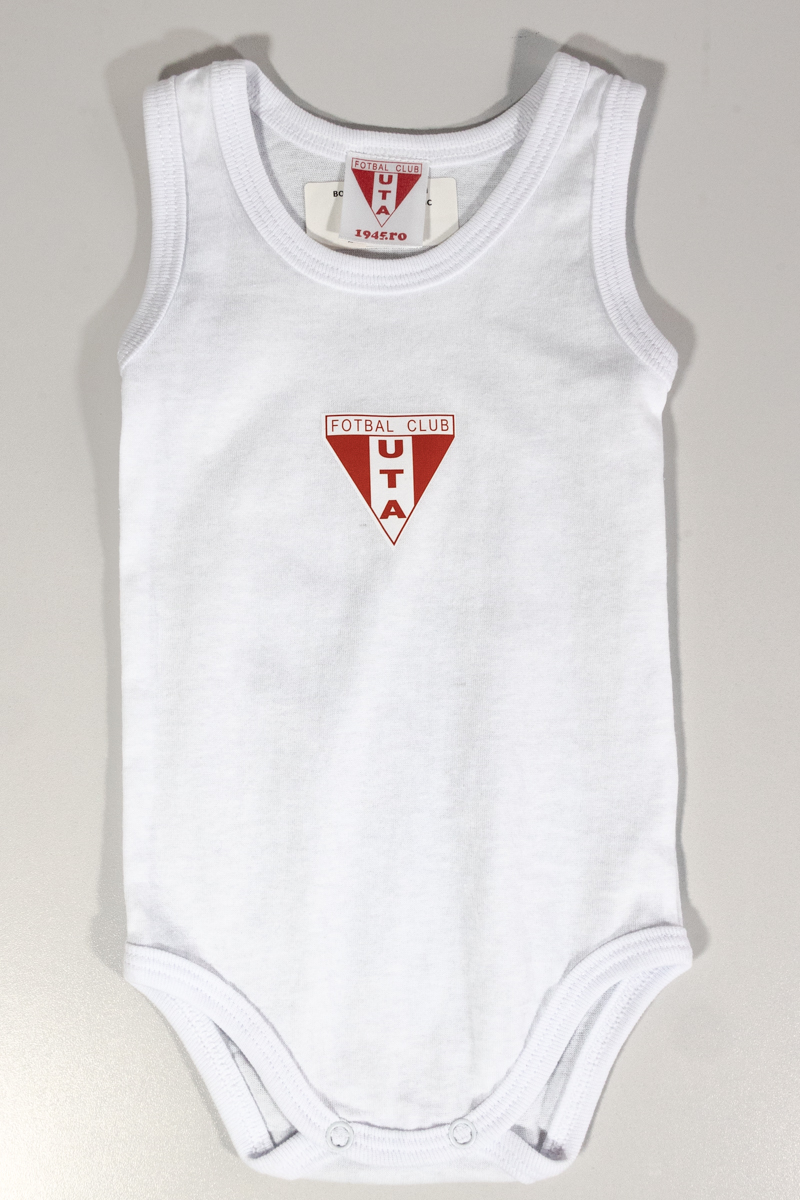 Body bebe UTA cu siglă 3–6 luni alb